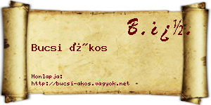 Bucsi Ákos névjegykártya